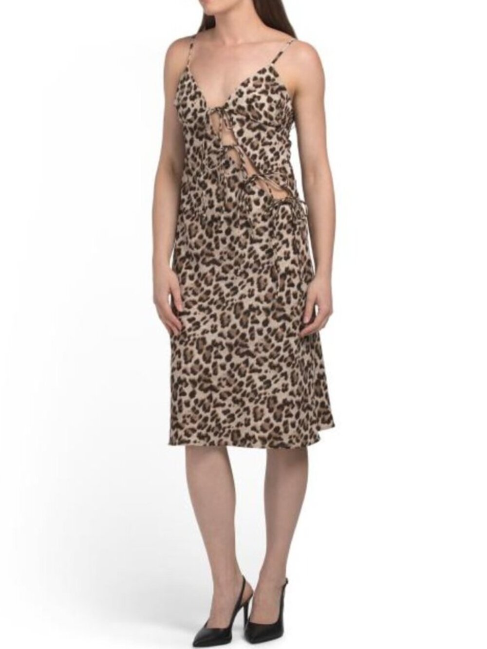 LE LIS Animal Print Asymmetrical Dress